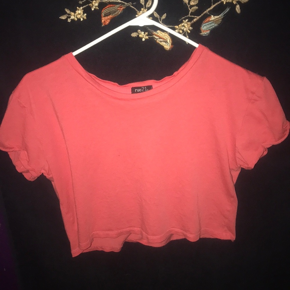 A pink crop top